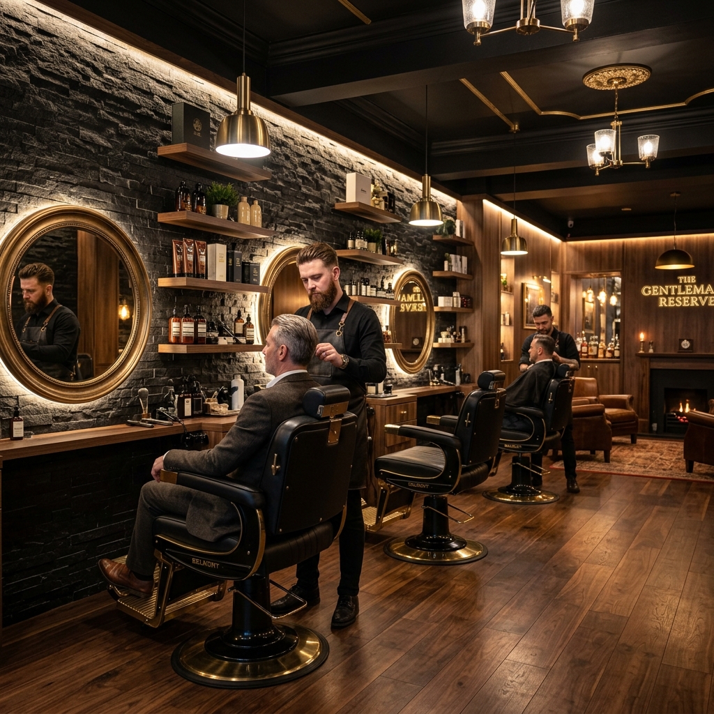 Barbershop premium interior layout
